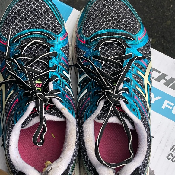 ASICS gel kayano 19 Women's Blue/Black Running Sneakers Size 7.5 - Picture 9 of 12